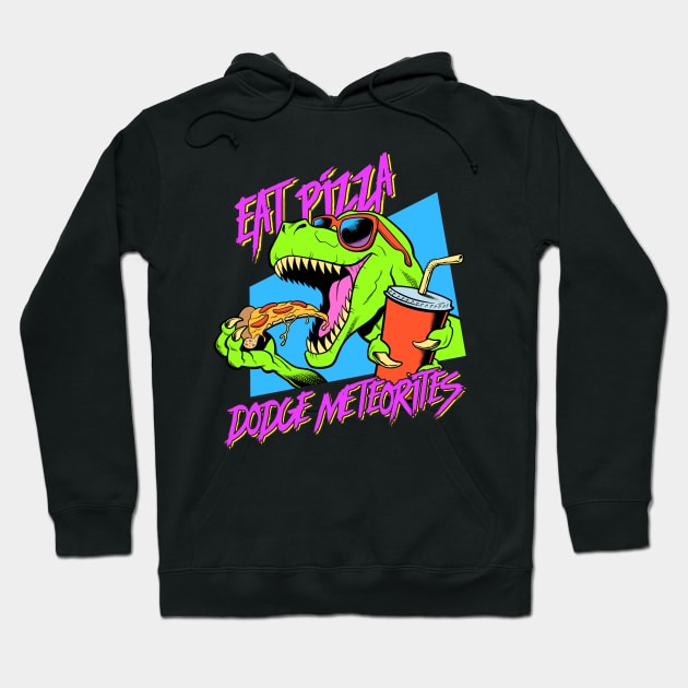 Eat Pizza, Dodge Meteorites Hoodie by tommartinart